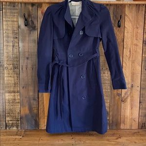 Navy blue trench coat from Tulle Los Angeles